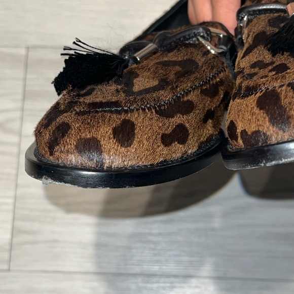 Giuseppe Zanotti Jean Pierre Leopard Calf Hair Tassel Loafers Italy Designer Lux
